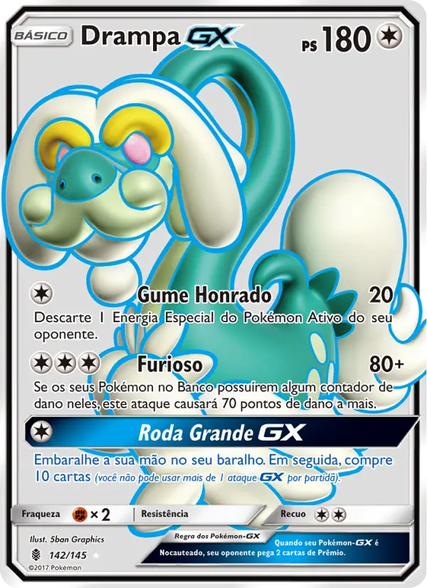 Carta Drampa GX, número 142/145 da coleção Guardiões Ascendentes