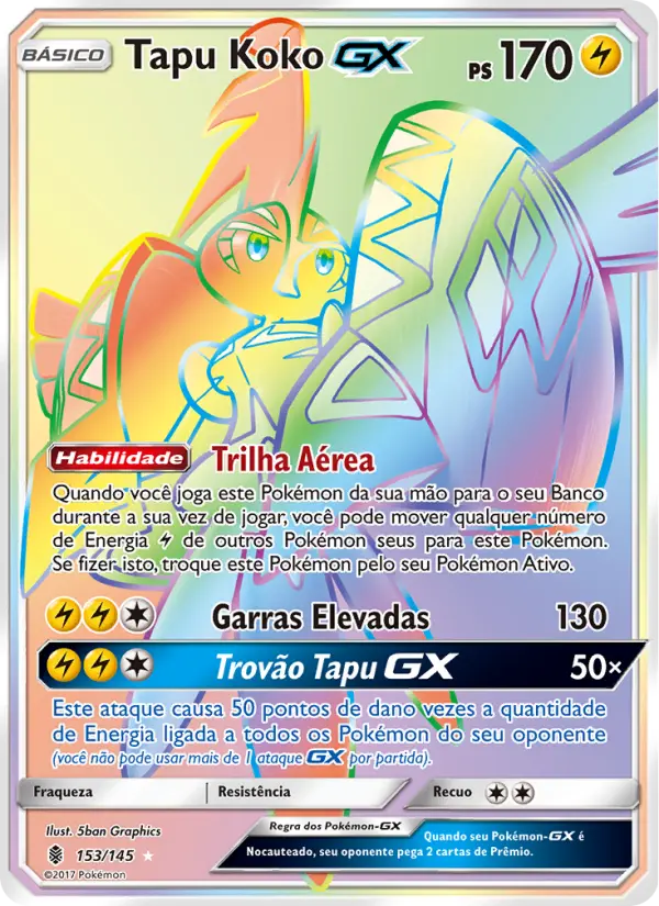 Carta Tapu Koko GX, número 153/145 da coleção Guardiões Ascendentes