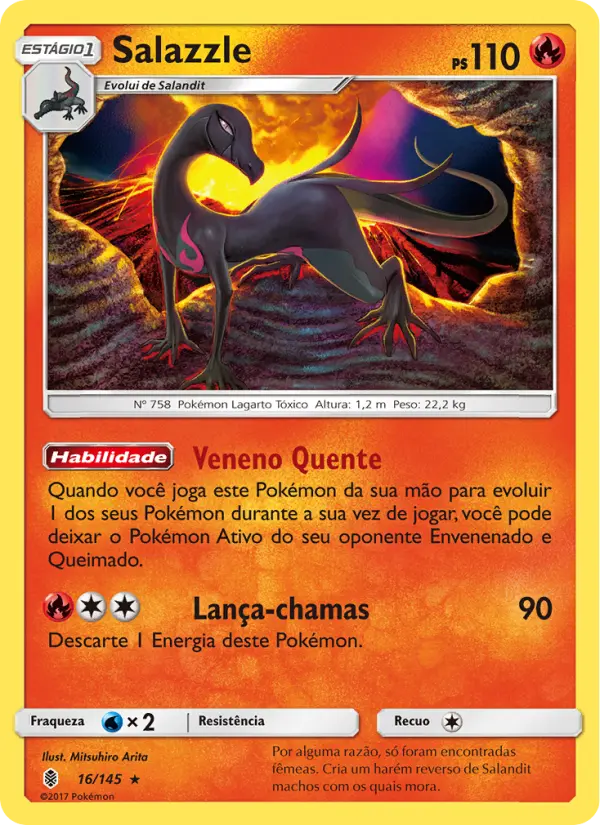 Carta Salazzle, número 16/145 da coleção Guardiões Ascendentes