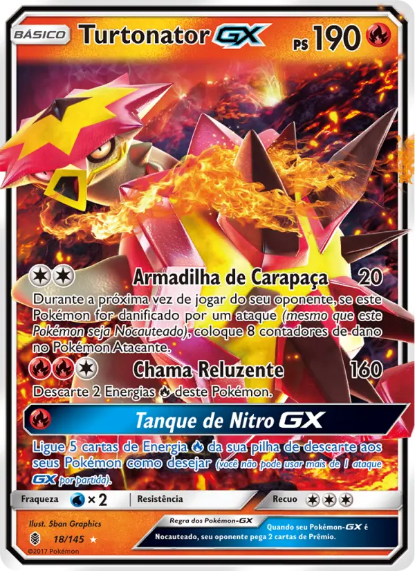 Carta Turtonator GX, número 18/145 da coleção Guardiões Ascendentes