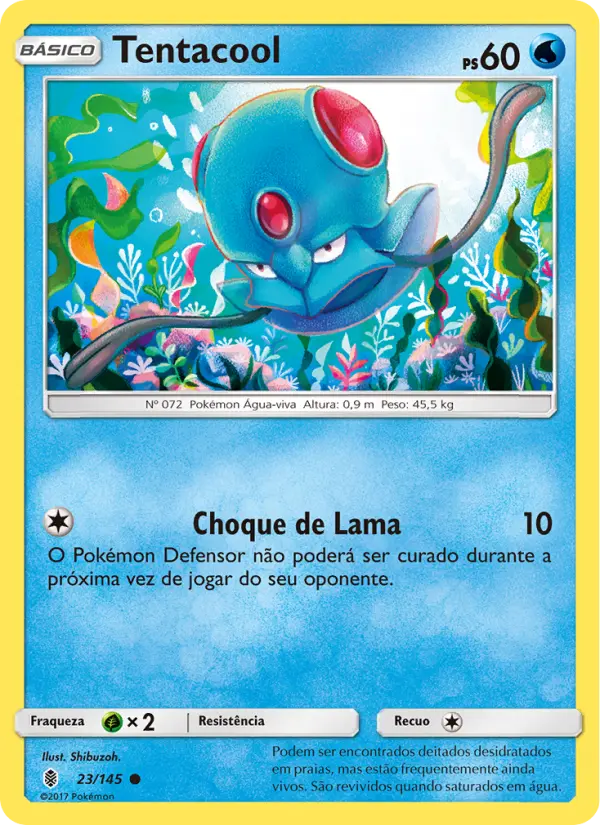 Carta Tentacool, número 23/145 da coleção Guardiões Ascendentes