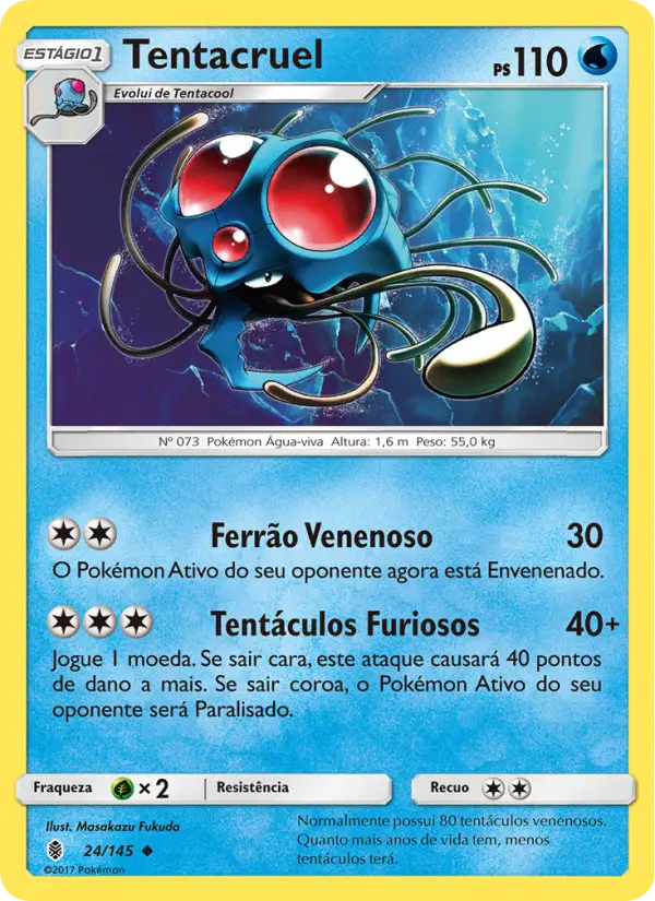 Carta Tentacruel, número 24/145 da coleção Guardiões Ascendentes