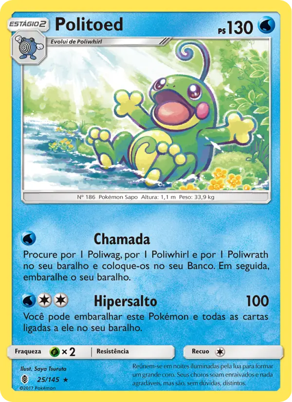 Carta Politoed, número 25/145 da coleção Guardiões Ascendentes