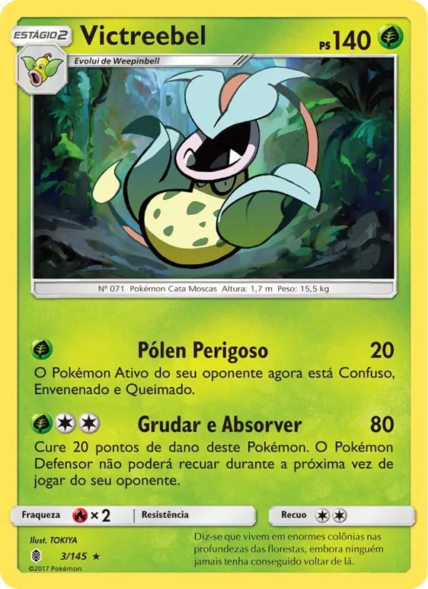 Carta Victreebel, número 3/145 da coleção Guardiões Ascendentes
