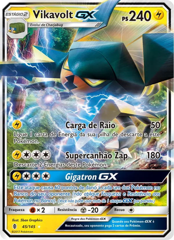 Carta Vikavolt GX, número 45/145 da coleção Guardiões Ascendentes