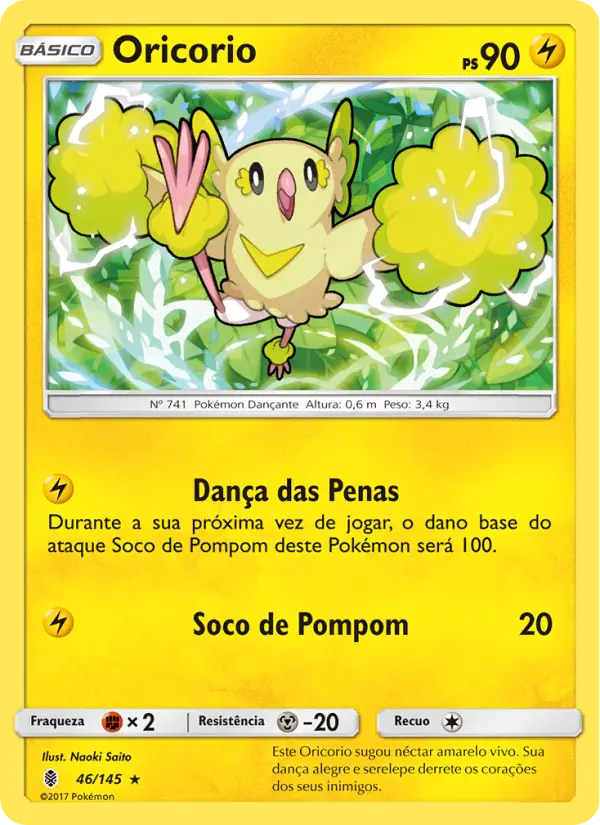Carta Oricorio, número 46/145 da coleção Guardiões Ascendentes