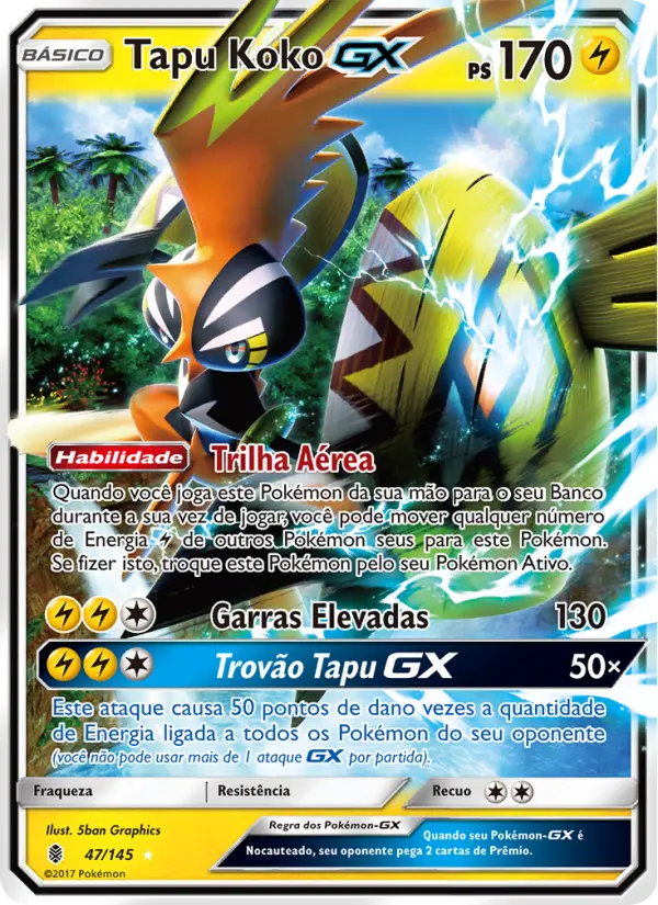 Carta Tapu Koko GX, número 47/145 da coleção Guardiões Ascendentes