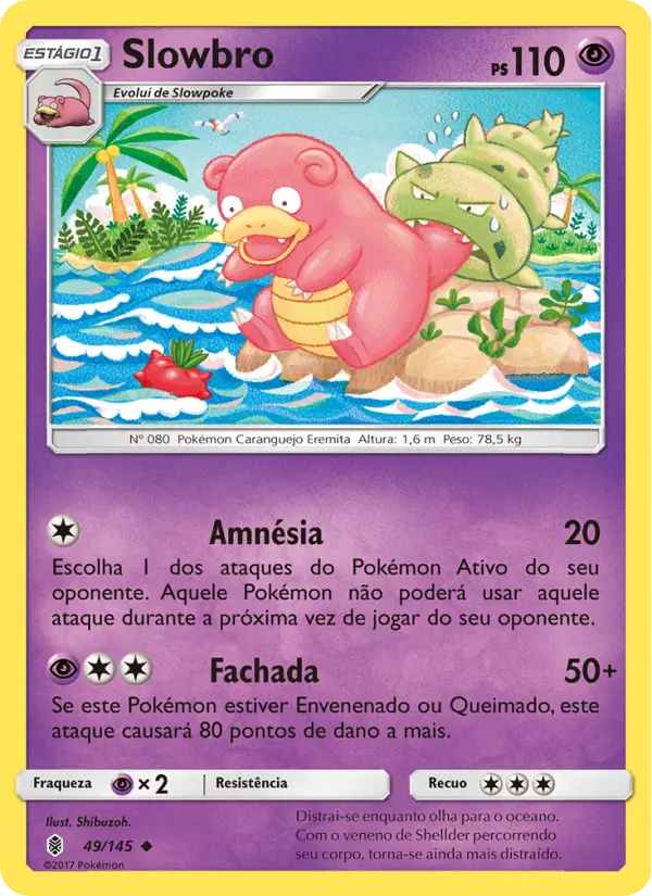 Carta Slowbro, número 49/145 da coleção Guardiões Ascendentes