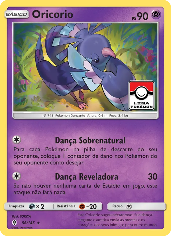 Carta Oricorio, número 56/145 da coleção Guardiões Ascendentes