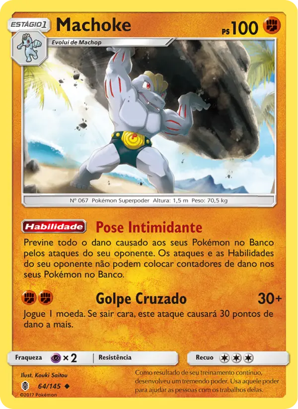 Carta Machoke, número 64/145 da coleção Guardiões Ascendentes