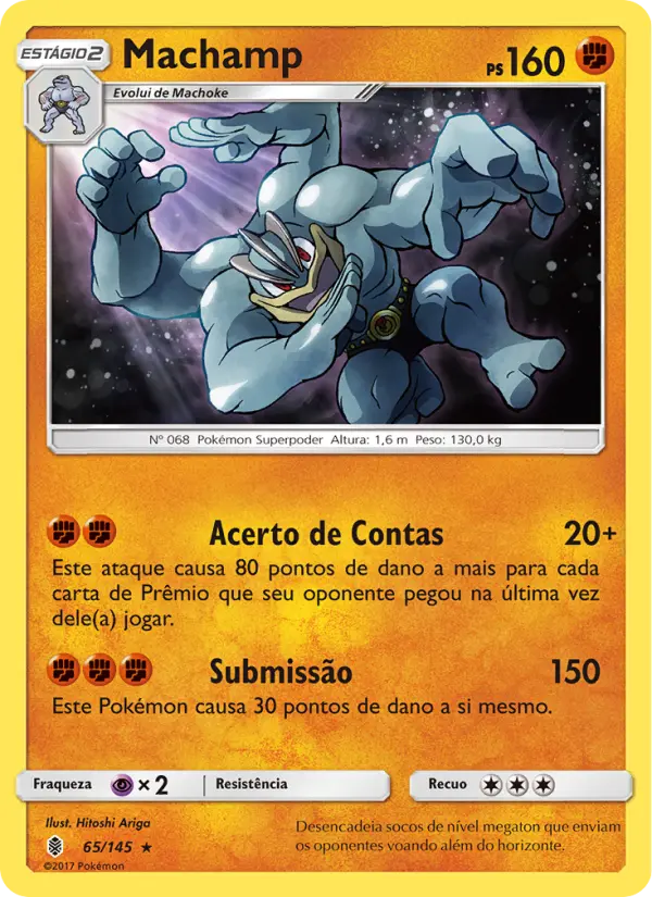 Carta Machamp, número 65/145 da coleção Guardiões Ascendentes