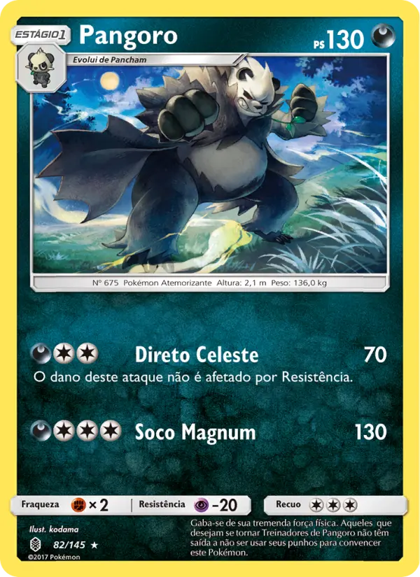 Carta Pangoro, número 82/145 da coleção Guardiões Ascendentes
