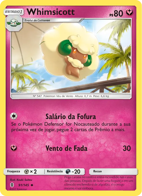 Carta Whimsicott, número 91/145 da coleção Guardiões Ascendentes