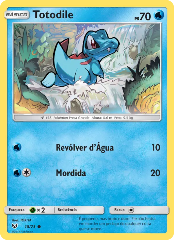 Carta Totodile, número 18/73 da coleção Lendas Luminescentes
