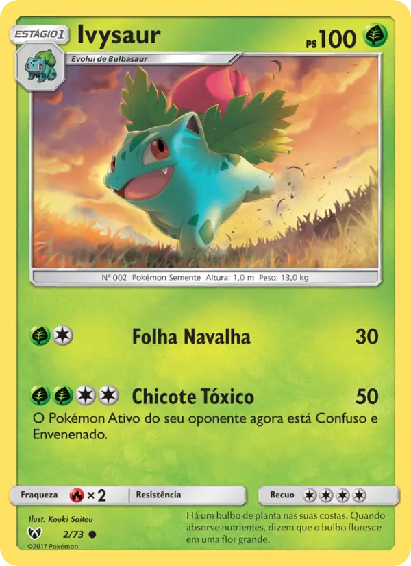 Carta Ivysaur, número 2/73 da coleção Lendas Luminescentes