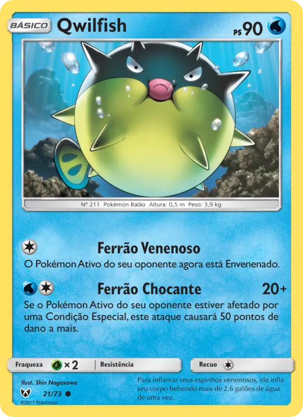Carta Qwilfish, número 21/73 da coleção Lendas Luminescentes