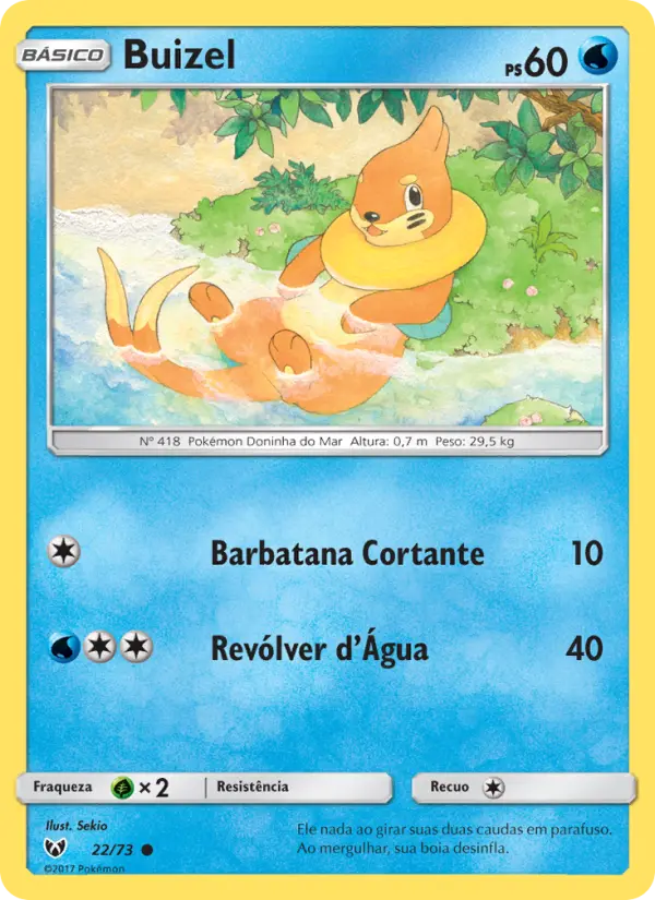 Carta Buizel, número 22/73 da coleção Lendas Luminescentes