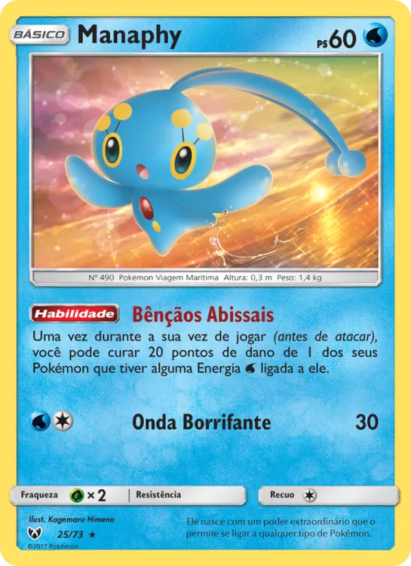 Carta Manaphy, número 25/73 da coleção Lendas Luminescentes