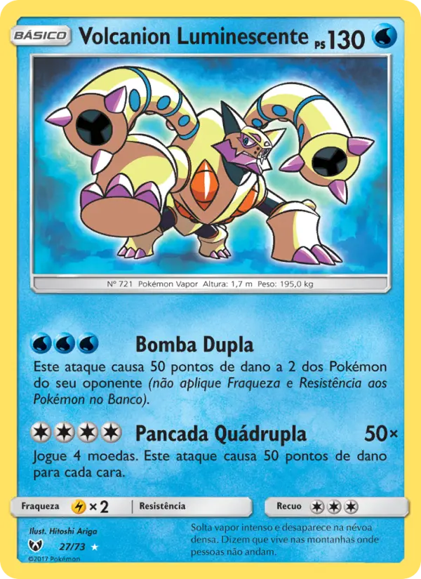 Carta Volcanion Luminescente, número 27/73 da coleção Lendas Luminescentes