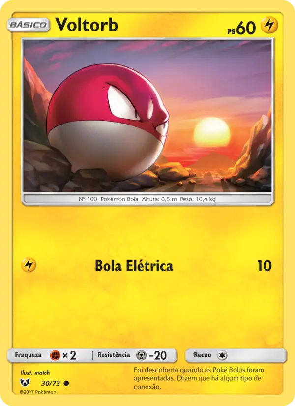 Carta Voltorb, número 30/73 da coleção Lendas Luminescentes