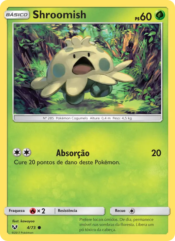 Carta Shroomish, número 4/73 da coleção Lendas Luminescentes