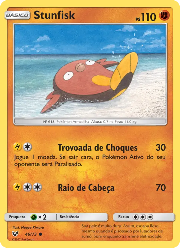Carta Stunfisk, número 46/73 da coleção Lendas Luminescentes