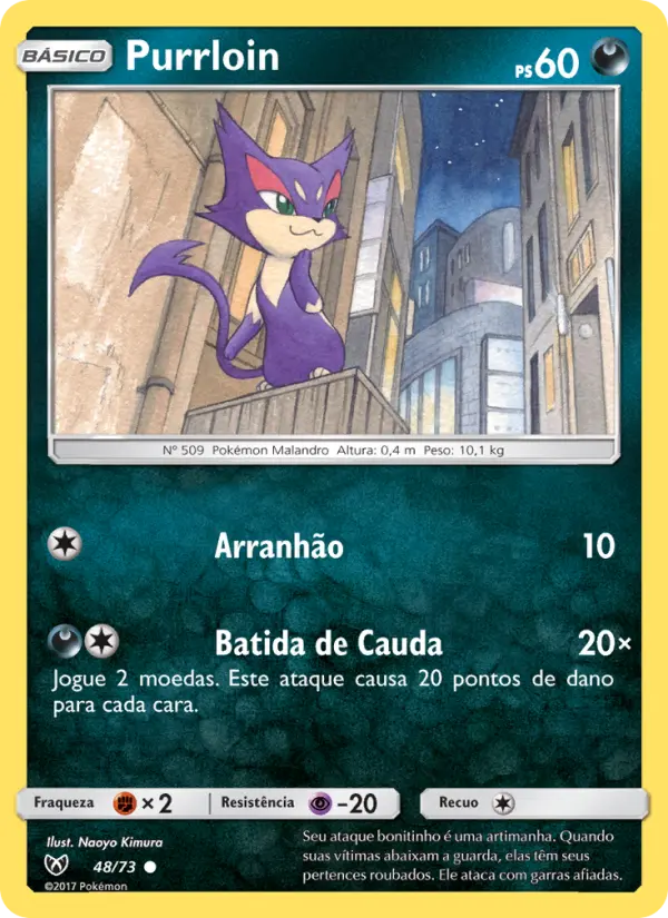 Carta Purrloin, número 48/73 da coleção Lendas Luminescentes