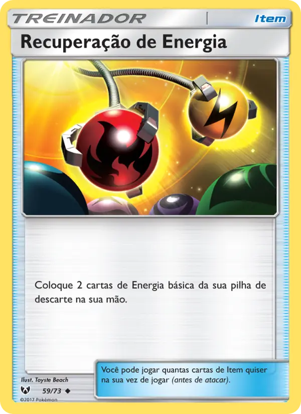 Carta Recuperação de Energia, número 59/73 da coleção Lendas Luminescentes