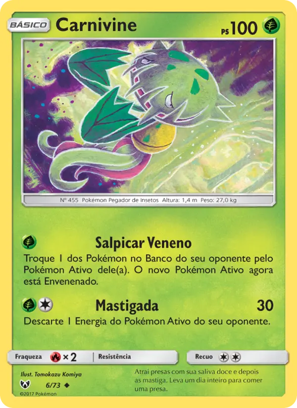 Carta Carnivine, número 6/73 da coleção Lendas Luminescentes