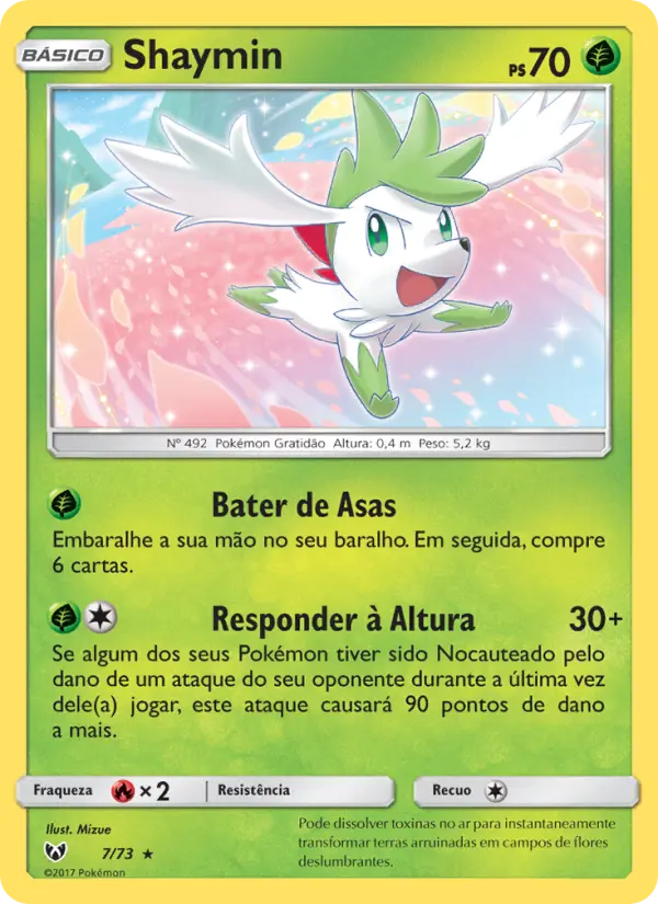 Carta Shaymin, número 7/73 da coleção Lendas Luminescentes