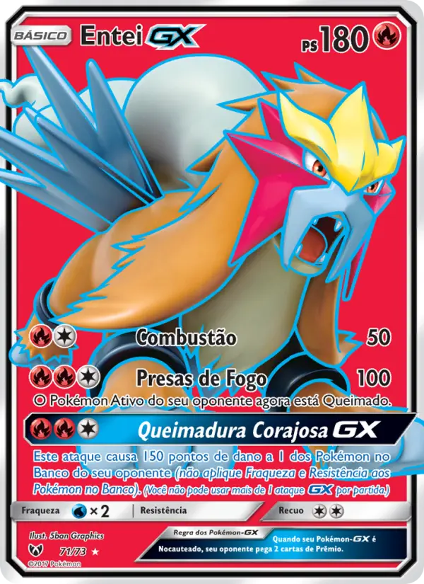 Carta Entei GX, número 71/73 da coleção Lendas Luminescentes
