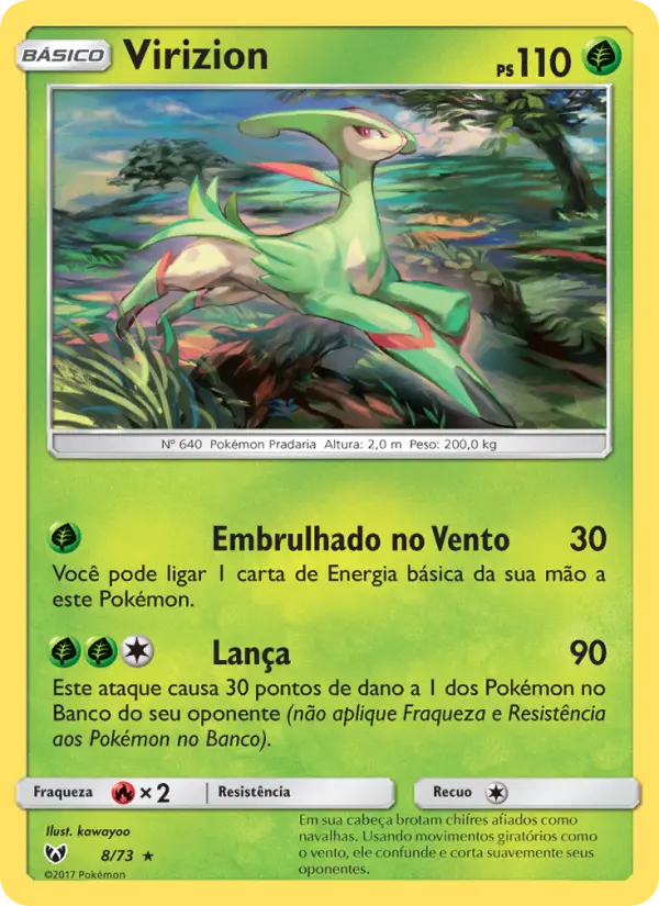 Carta Virizion, número 8/73 da coleção Lendas Luminescentes