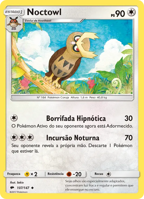 Carta Noctowl, número 107/147 da coleção Sombras Ardentes
