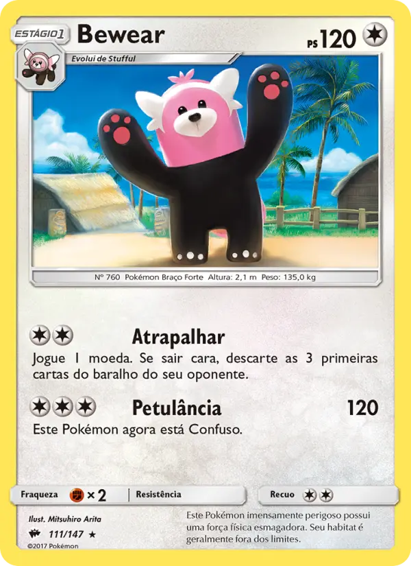 Carta Bewear, número 111/147 da coleção Sombras Ardentes