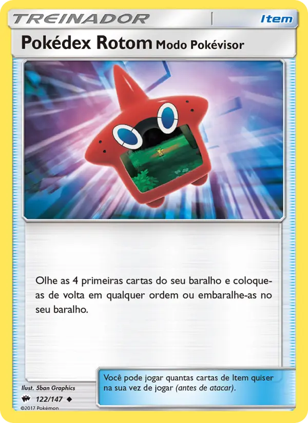 Carta Pokédex Rotom - Modo Pokévisor, número 122/147 da coleção Sombras Ardentes