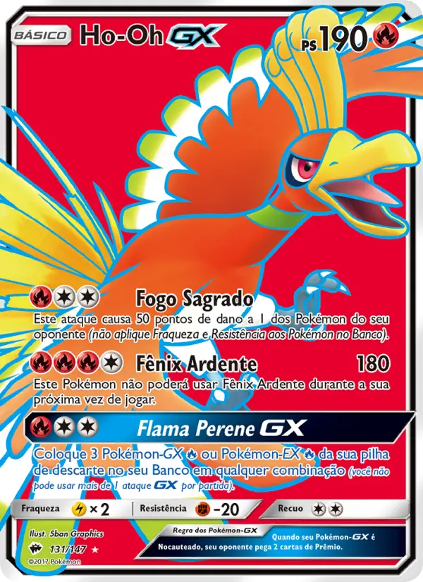 Carta Ho-Oh GX, número 131/147 da coleção Sombras Ardentes