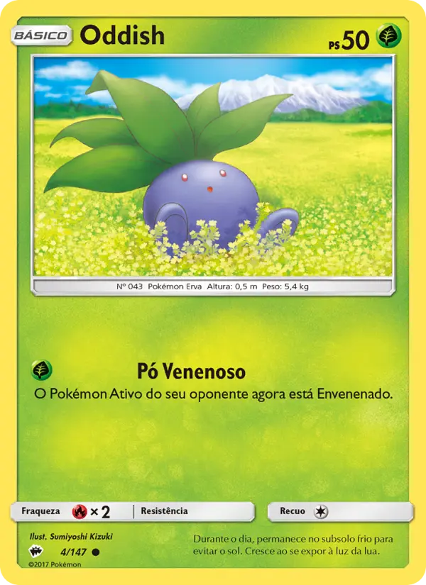 Carta Oddish, número 4/147 da coleção Sombras Ardentes