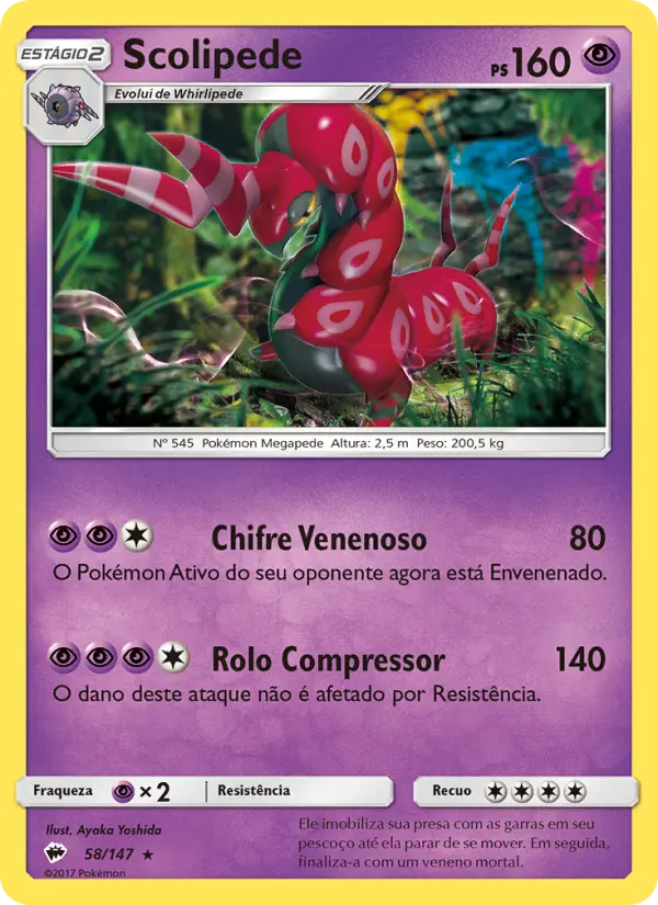 Carta Scolipede, número 58/147 da coleção Sombras Ardentes