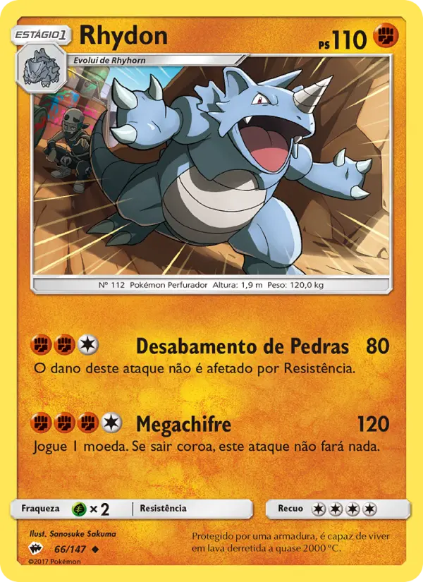Carta Rhydon, número 66/147 da coleção Sombras Ardentes