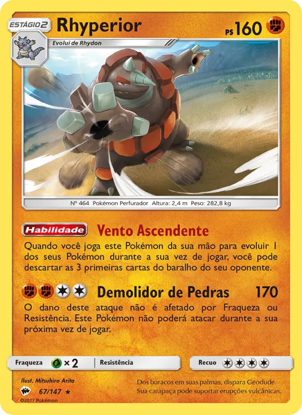 Carta Rhyperior, número 67/147 da coleção Sombras Ardentes