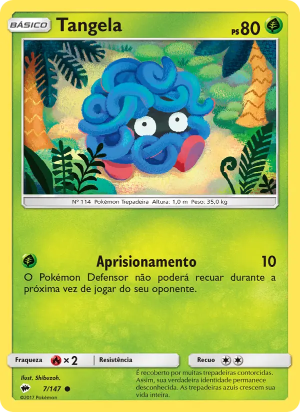 Carta Tangela, número 7/147 da coleção Sombras Ardentes