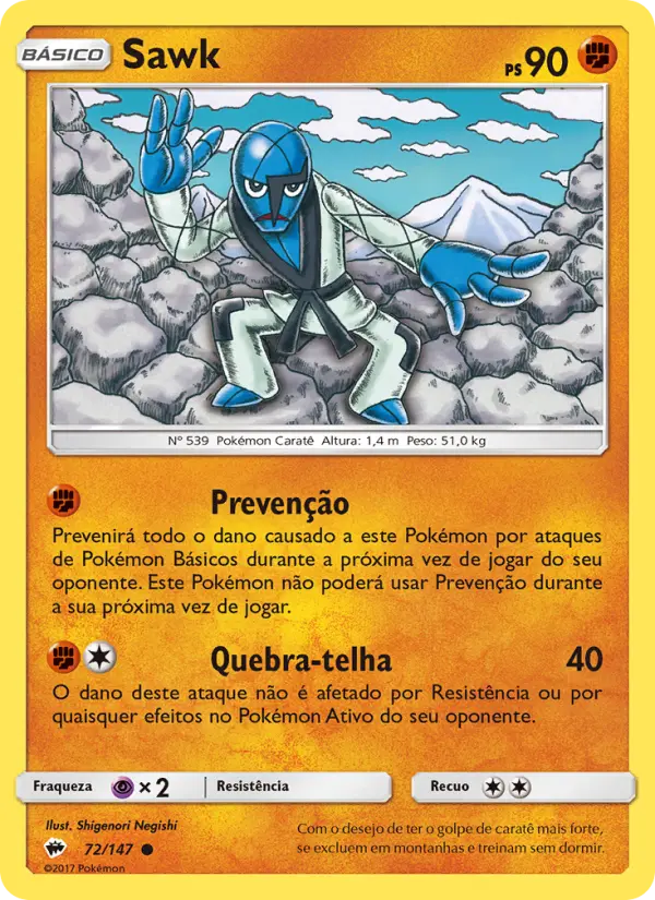 Carta Sawk, número 72/147 da coleção Sombras Ardentes
