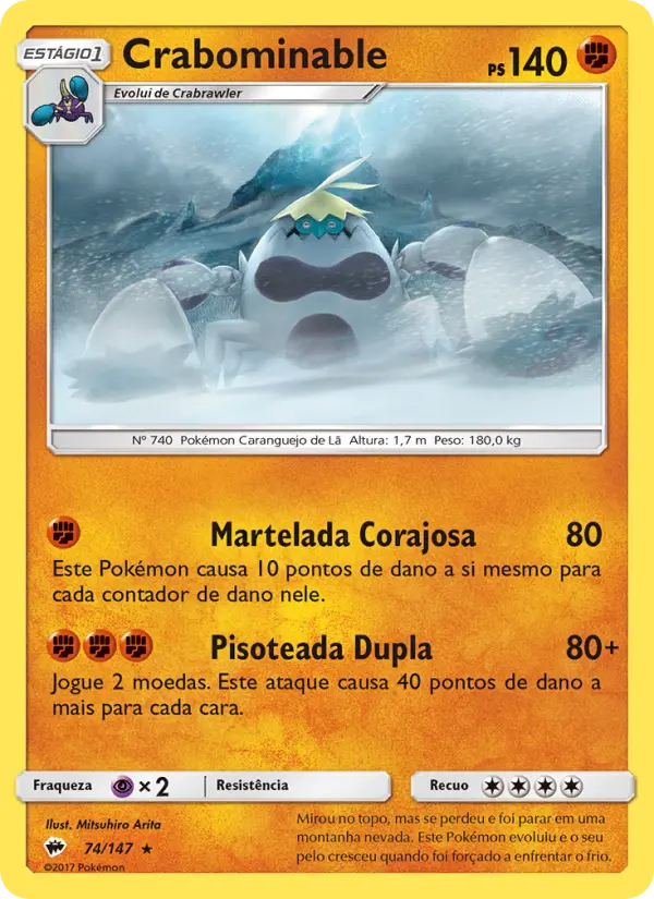 Carta Crabominable, número 74/147 da coleção Sombras Ardentes