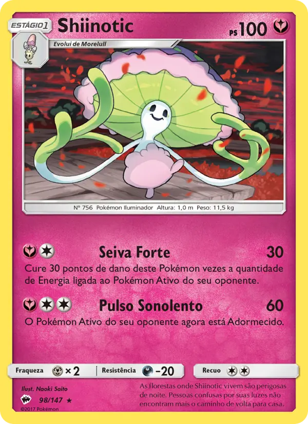 Carta Shiinotic, número 98/147 da coleção Sombras Ardentes