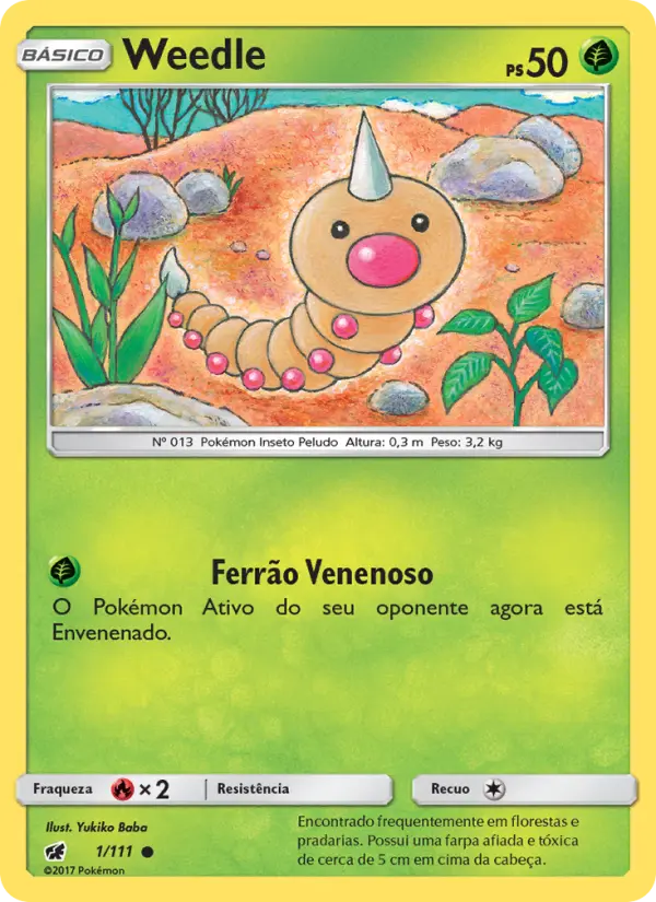 Carta Weedle, número 1/111 da coleção Invasão Carmim