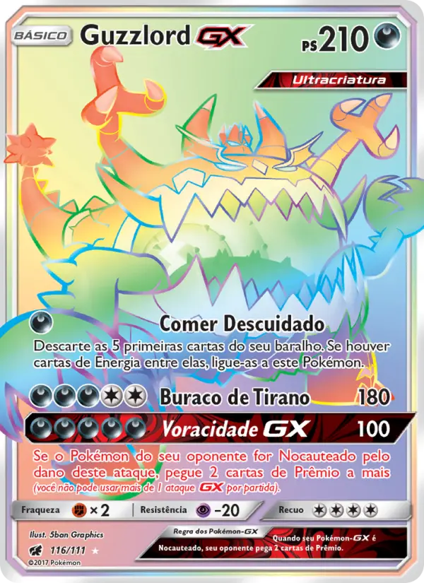 Carta Guzzlord GX, número 116/111 da coleção Invasão Carmim
