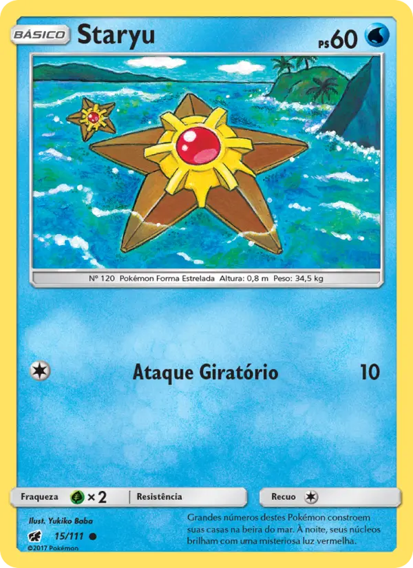 Carta Staryu, número 15/111 da coleção Invasão Carmim
