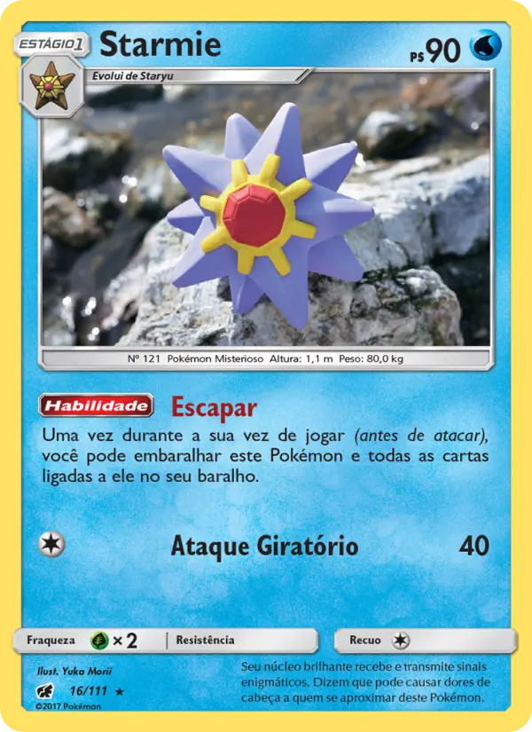Carta Starmie, número 16/111 da coleção Invasão Carmim