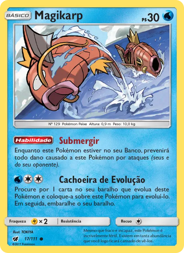 Carta Magikarp, número 17/111 da coleção Invasão Carmim