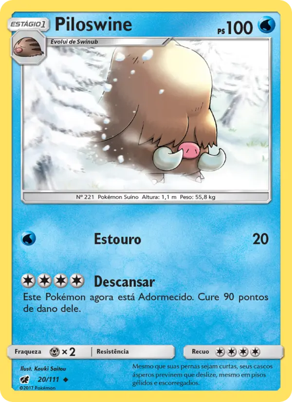 Carta Piloswine, número 20/111 da coleção Invasão Carmim